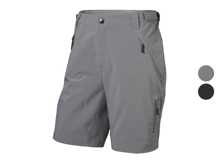 Graue Herren-Outdoor-Shorts mit Reißverschlusstaschen, in zwei Farben erhältlich.