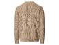 Beiger Strickpullover mit Rundhalsausschnitt, Rückansicht.