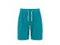 Türkisblaue Sweatshorts mit weißem Kordelzug
