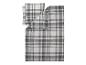 Grau-weiß kariertes Bettwäsche-Set mit zwei Kissenbezügen.