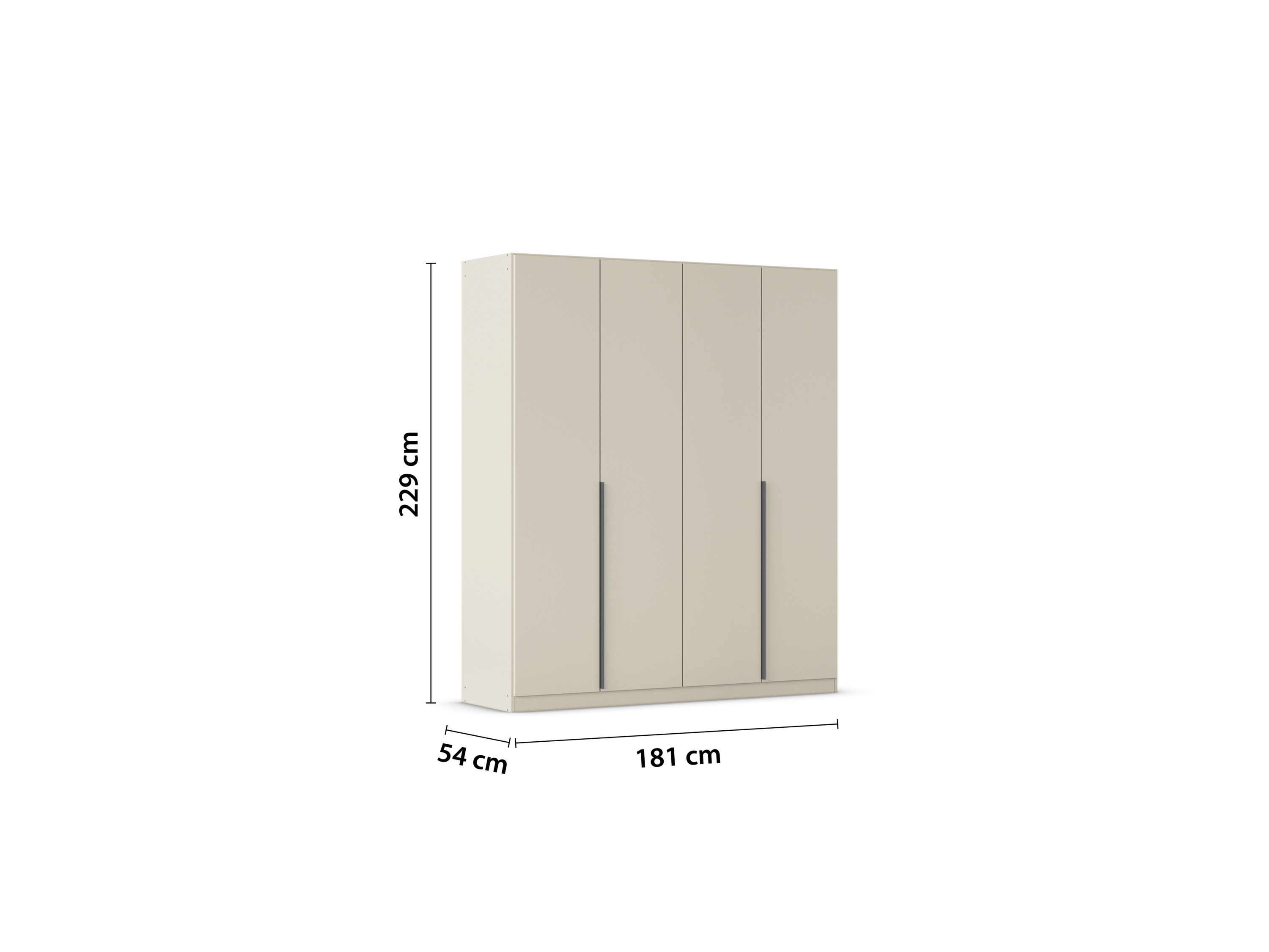 RAUCH ORANGE Drehtürenschrank Alabama (Basic-Zubehör, Beige-Champagner, Griffe Grau, 181 x 229 cm) – Bild 4 von 4