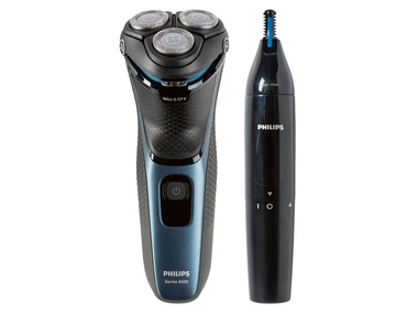 PHILIPS Rotationsrasierer S3133/57 + Nasen-/ Ohrhaartrimmer NT1150 im Set