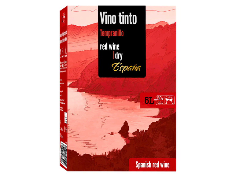 5-Liter Tinto trocken, Tempranillo 2022 Bag-in-Box Rotwein Vino