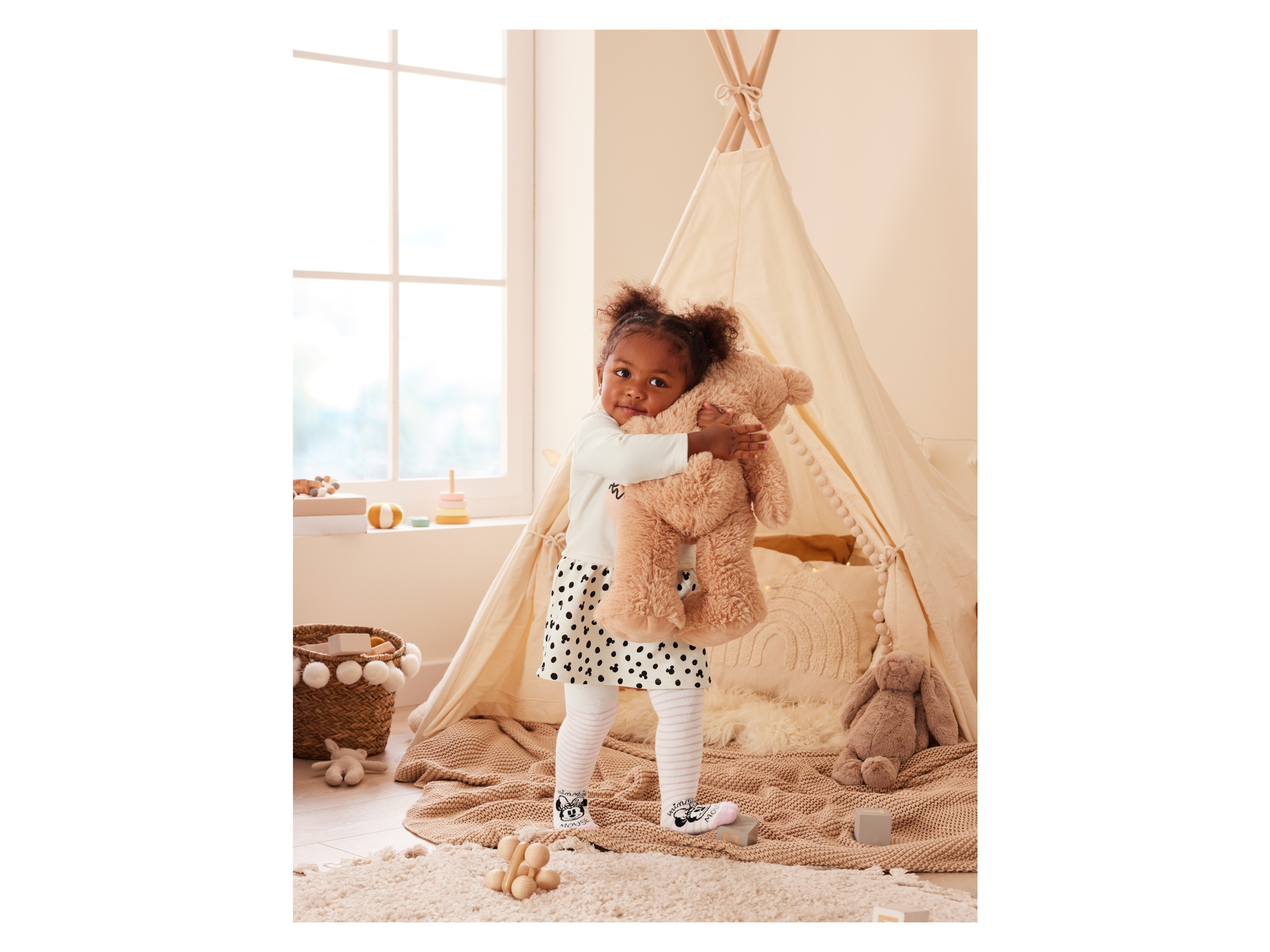 Thumbnail - Baby Mädchen Sweatkleid langarm (Minnie weiß, 50/56)