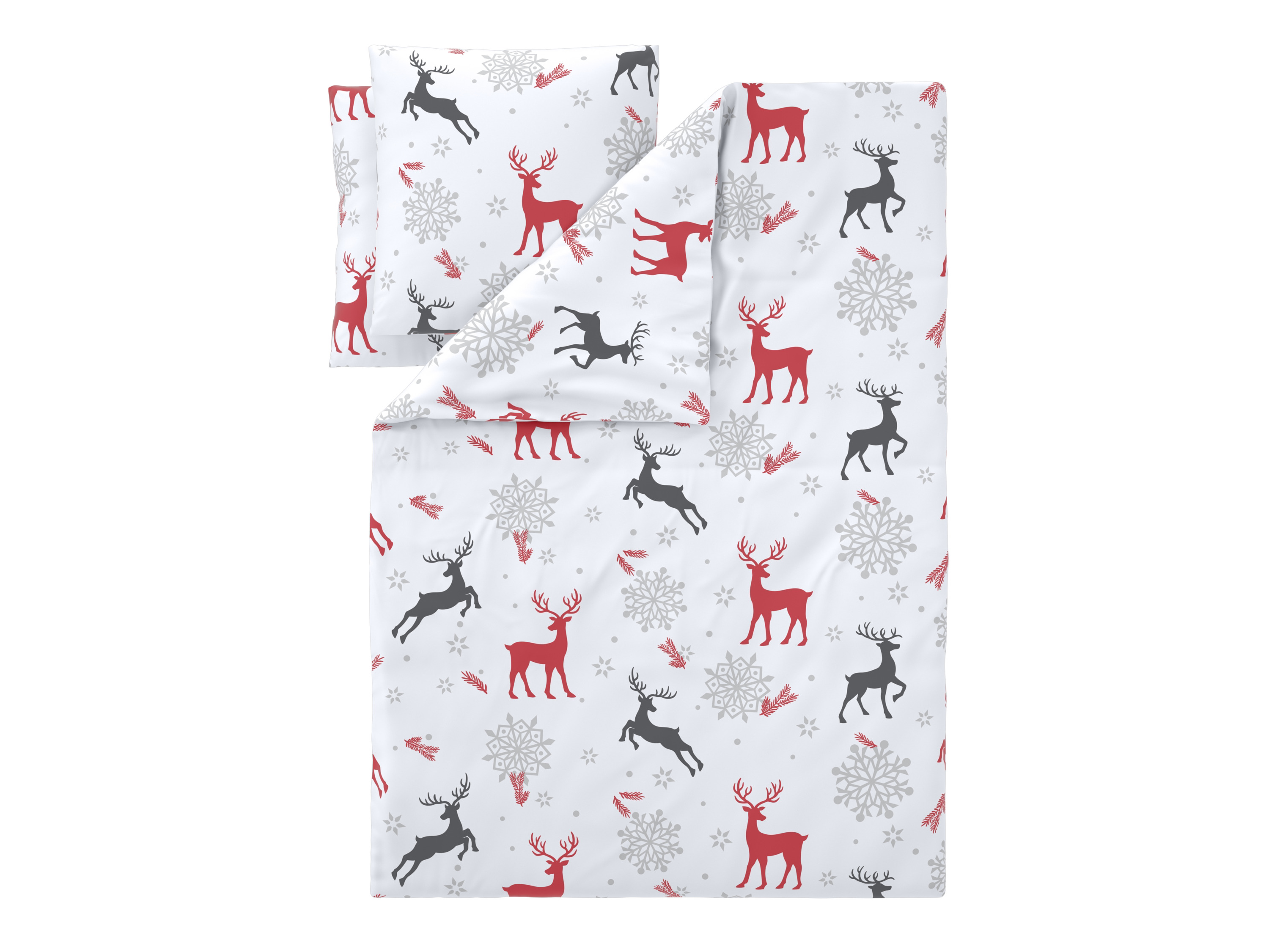 LIVARNO® Bettwäsche Fleece, 200 x 220 cm (Hirsche weiß)