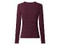 Damen-Langarmshirt in Bordeauxrot mit Rippstruktur.