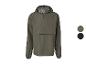 Herren-Windjacke mit Kapuze in Khaki, mit Reißverschluss und Logo.