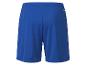 Blaue Sport Shorts mit kleinem Logo auf der Gesäßtasche.
