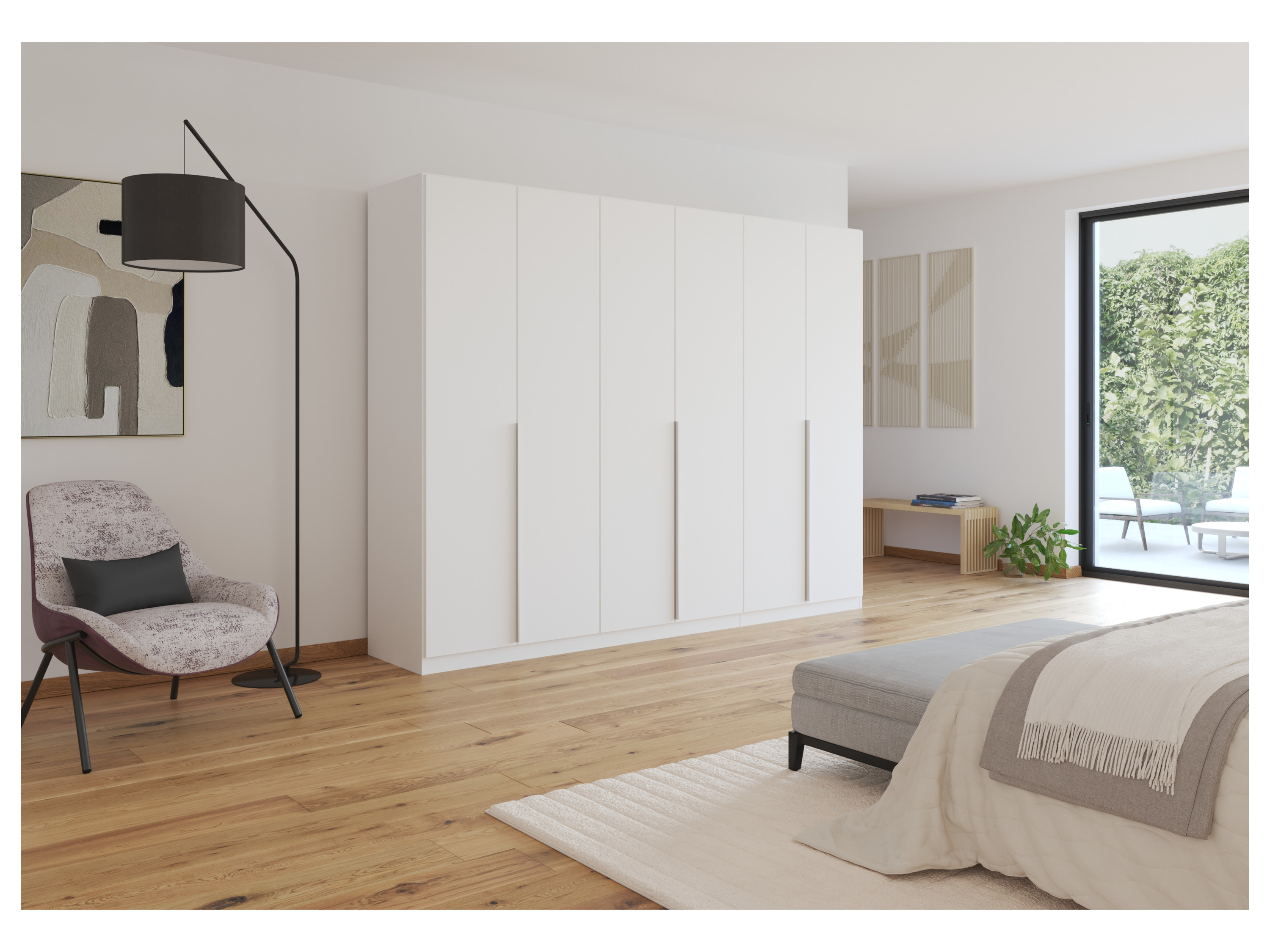 RAUCH ORANGE Drehtürenschrank Alabama (Basic-Zubehör, Weiß, Griffe Alufarben, 271 x 210 cm) – Bild 2 von 4