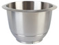 Eine Edelstahlschüssel für eine Küchenmaschine.