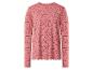 Rosa Langarmshirt mit schwarzem Herzmuster.