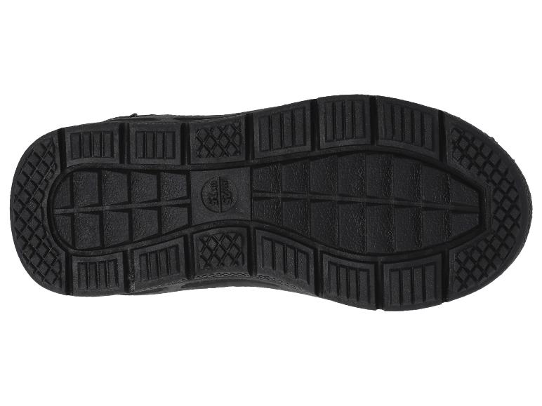 Schwarze Schuhsohle mit Profil und Größenangaben.