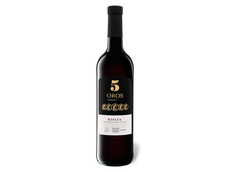 Gehe zu Vollbildansicht: 5 Oros Rioja Reserva DOCa trocken, Rotwein 2016 - Bild 1