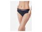 Damenwäsche: marineblaue Slips mit farbigem Band.