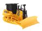 Ein gelber und schwarzer Caterpillar D7E Spielzeugbagger.