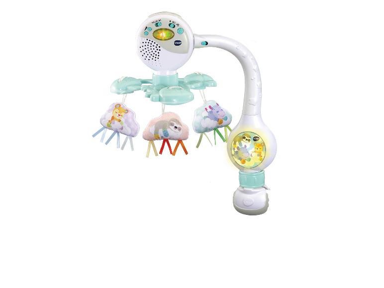 Babymobile mit Tierfiguren und Lichtprojektion.