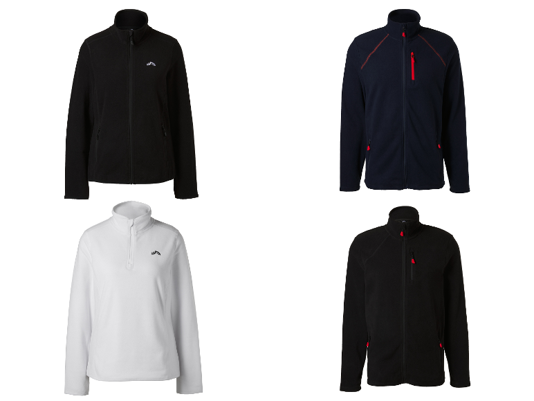 CRIVIT Damen/Herren Fleecejacken in Schwarz, Weiß und Marineblau
