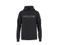 Dunkelblauer Hoodie mit braunem, gestreiftem Textdesign „PARKSIDE EST. 1996“.