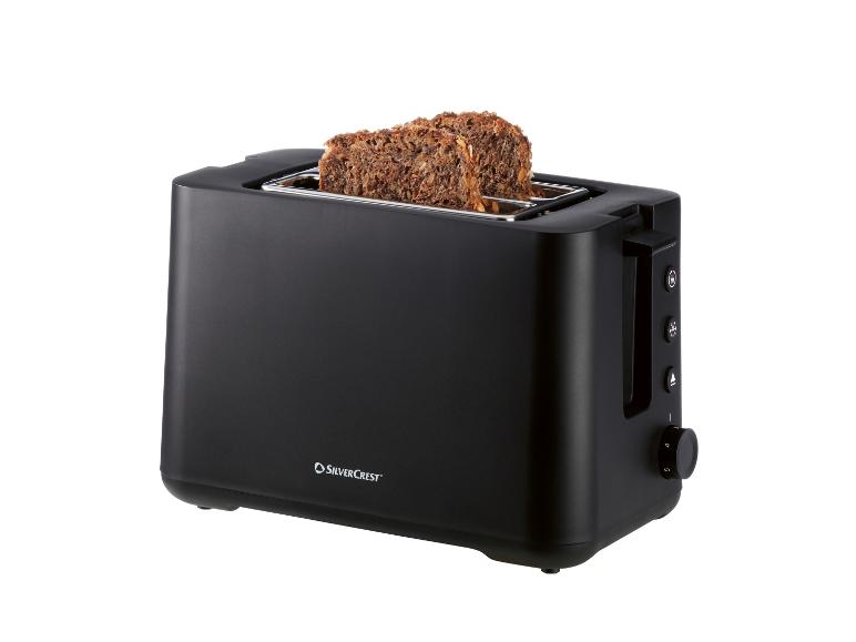 Schwarzer SilverCrest Toaster mit zwei Brotscheiben
