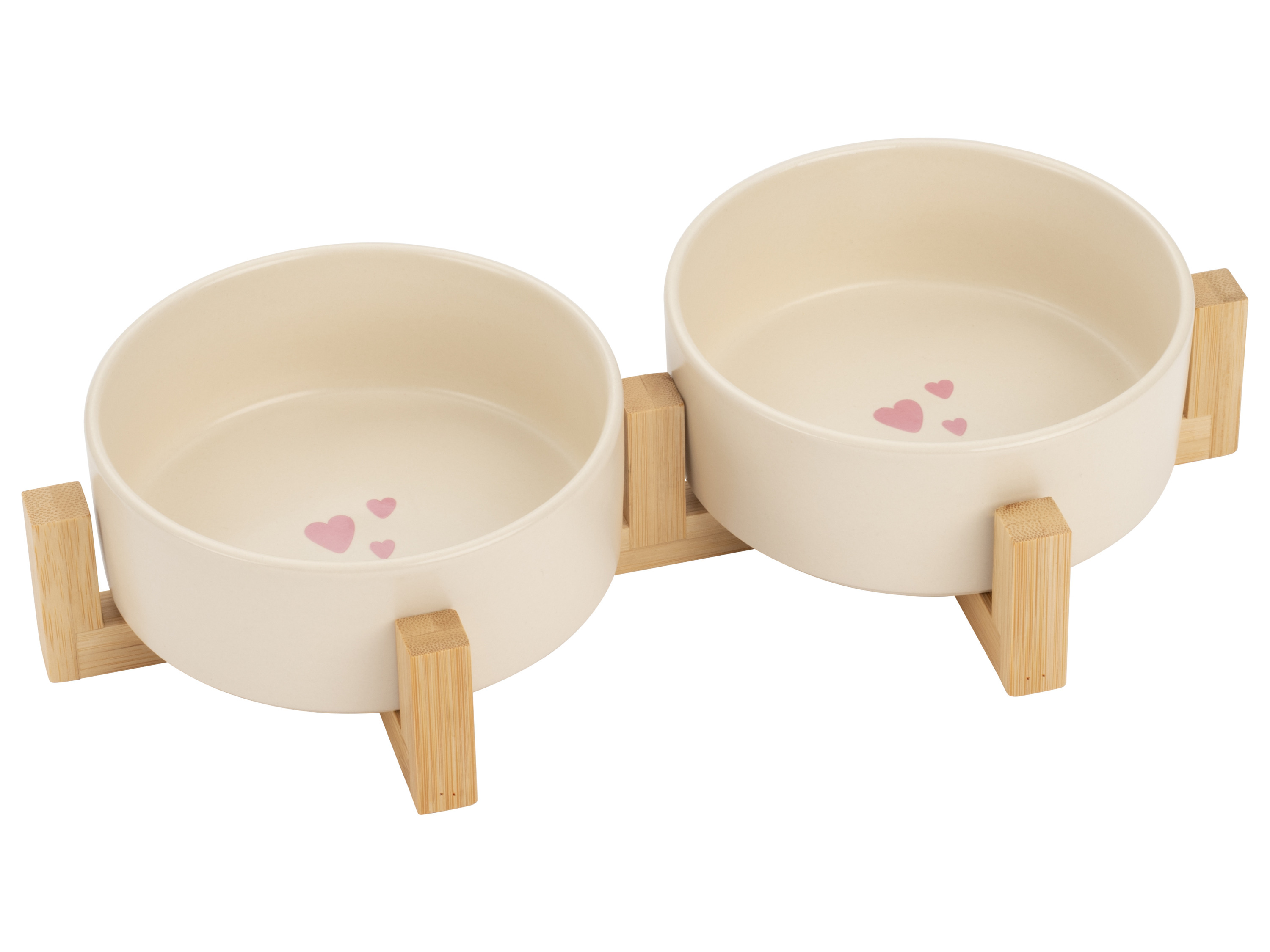 MAX & MILA'S WORLD Futternapf / Doppelfutternapf (Doppelnapf, Beige)