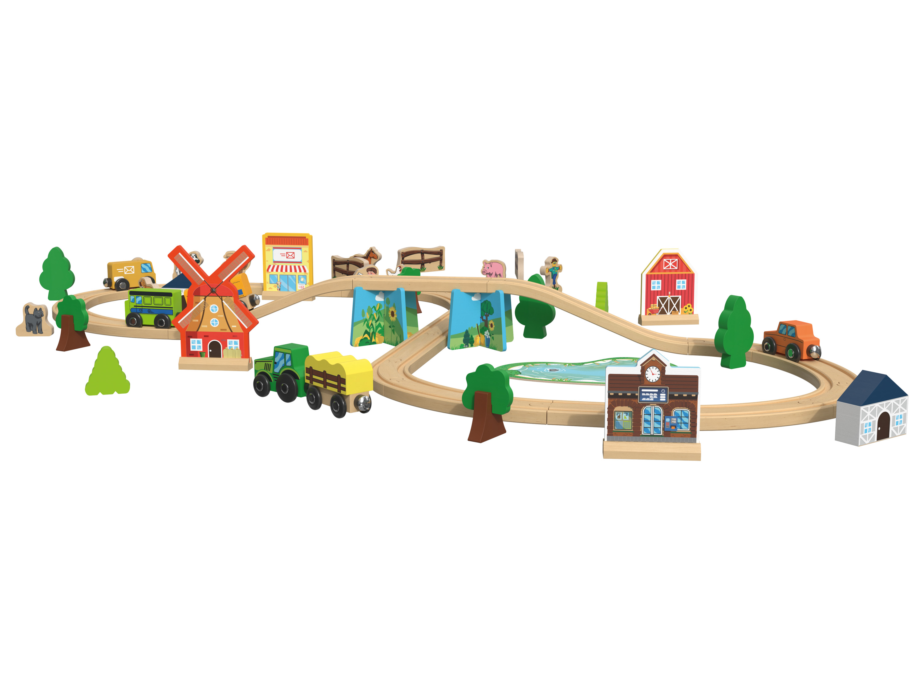 Thumbnail - Playtive Holz Eisenbahnset L Dino/ Land (Bauernhof-Set)