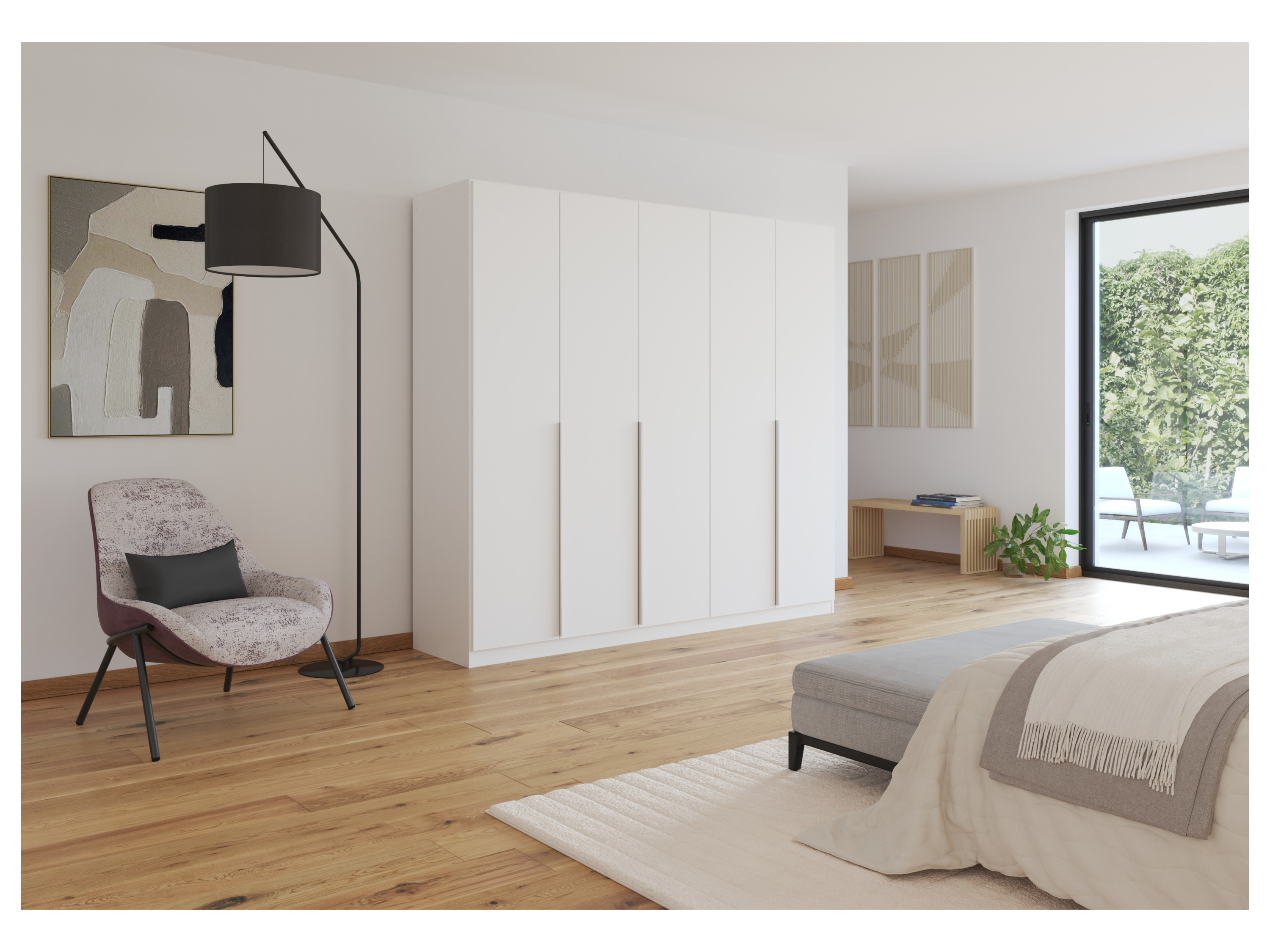 RAUCH ORANGE Drehtürenschrank Alabama (Basic-Zubehör, Weiß, Griffe Alufarben, 226 x 210 cm) – Bild 2 von 4
