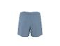 Hellblaue Sportshorts mit elastischem Bund, Rückansicht.
