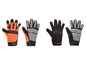 Vier Paar Parkside Arbeitshandschuhe in verschiedenen Farben.