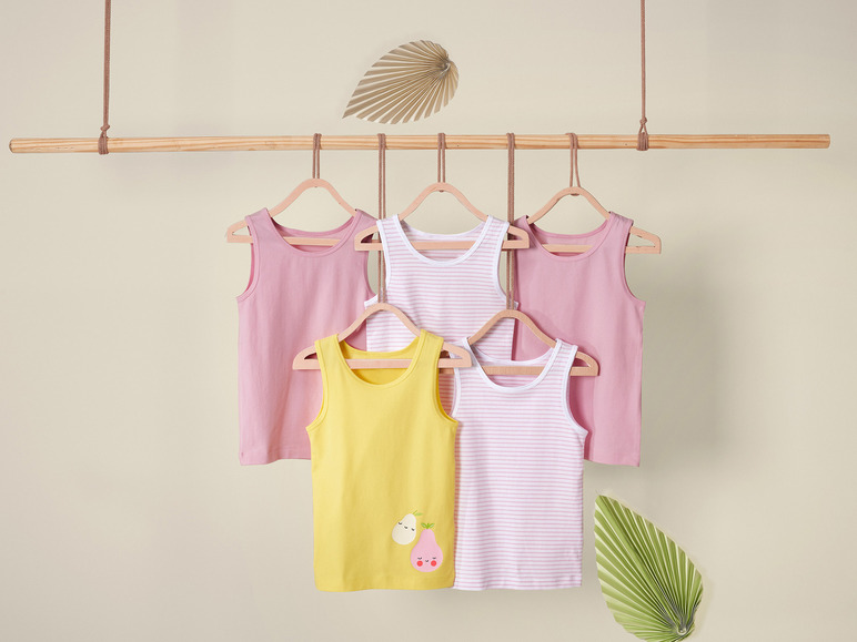 Gehe zu Vollbildansicht: lupilu® Kleinkinder Unterhemden, 5 Stück, mit hohem Bio-Baumwollanteil - Bild 8