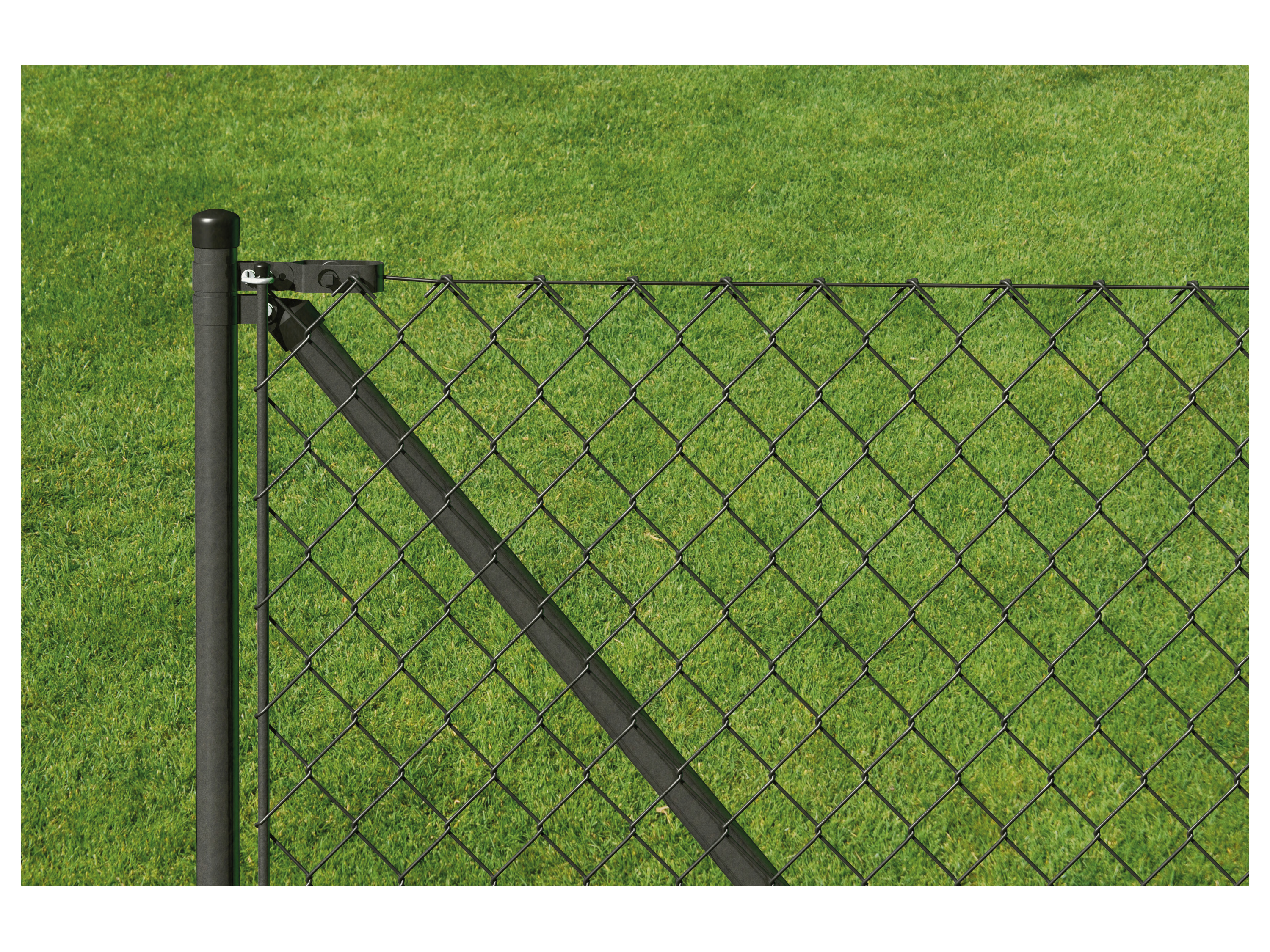 ALBERTS Set Maschendrahtzaun zum Einbetonieren, anthrazit (1250 mm) – Bild 2 von 4