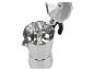 Offene silberne Espressokanne mit schwarzem Griff