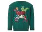Grünes Kinder-Sweatshirt mit Superhelden-Print und „TEAM GOALS“-Schriftzug.