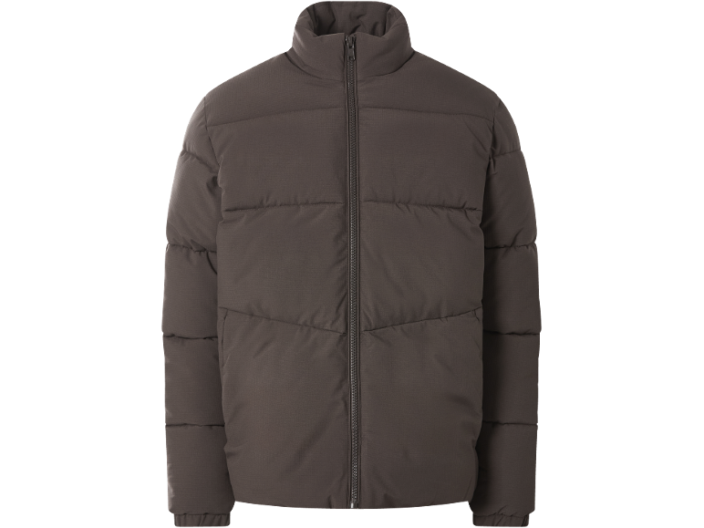 Braune gesteppte Herrenjacke mit Reißverschluss