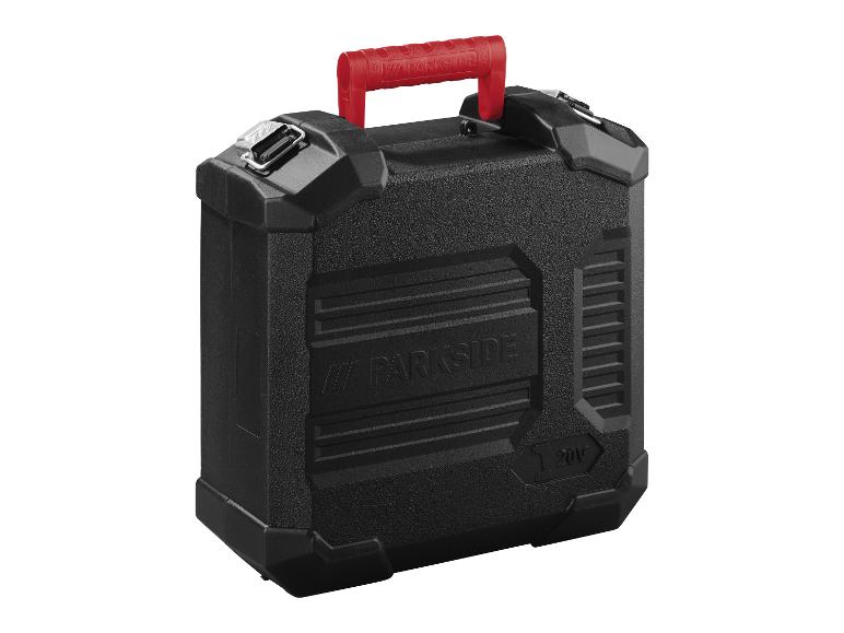 Schwarzer Werkzeugkoffer mit rotem Griff von Parkside