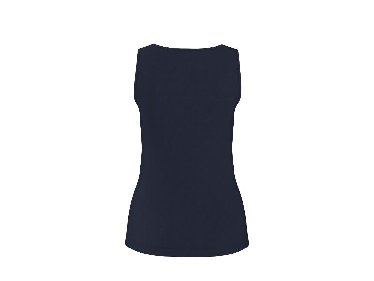 Dunkelblaues ärmelloses Damen-Top, Rückansicht