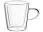 Eine doppelwandige Glas-Tasse.