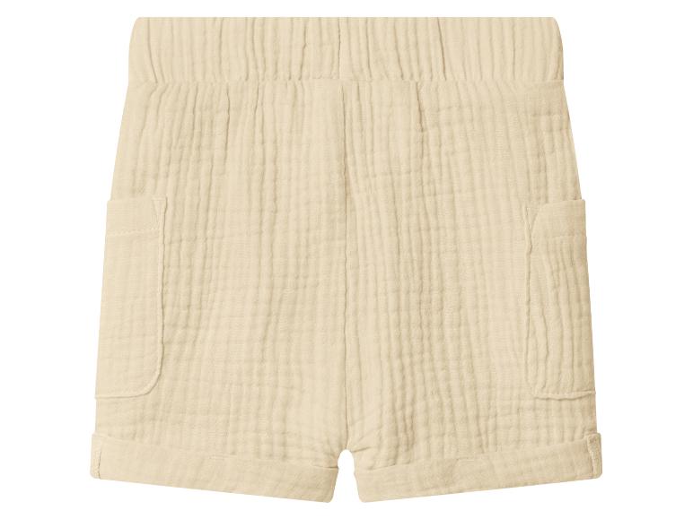 Beige Kinder-Shorts mit elastischem Bund und Taschen