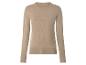 Beiger Langarm-Pullover mit Rundhalsausschnitt für Damen