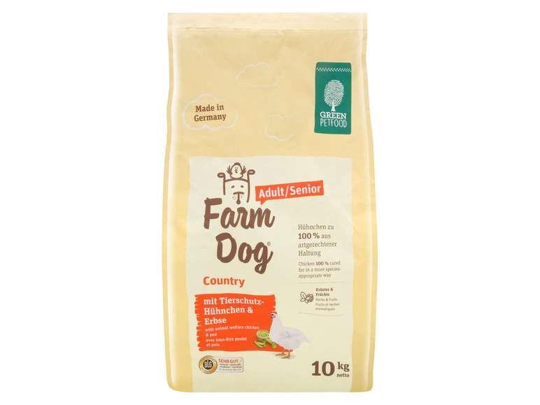 Gehe zu Vollbildansicht: Green Petfood FarmDog Adult/Senior Hundetrockennahrung Country, 10 kg - Bild 1