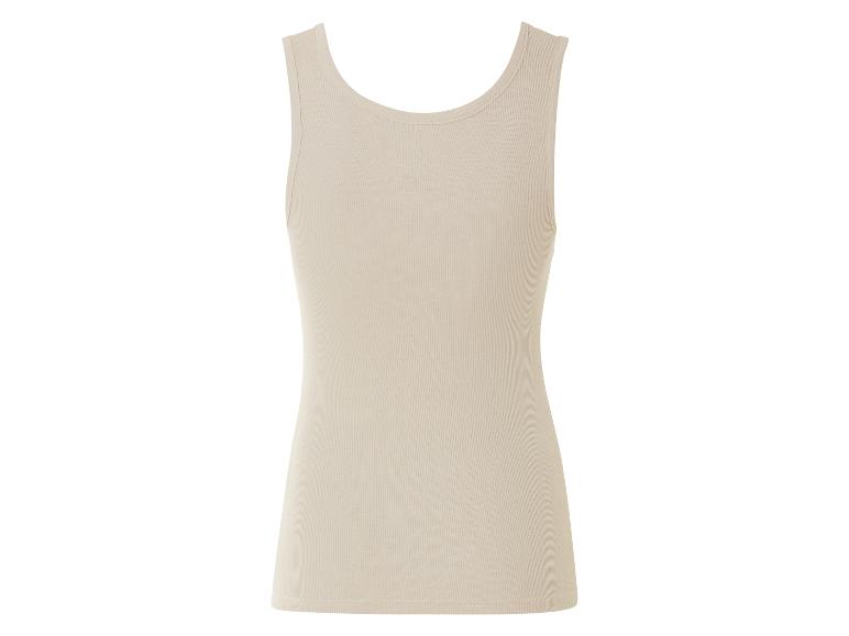 Beige geripptes Tanktop.
