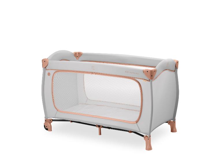 Hauck Sleep N Play Go Plus Reisebett in Hellgrau mit Akzenten in Roségold