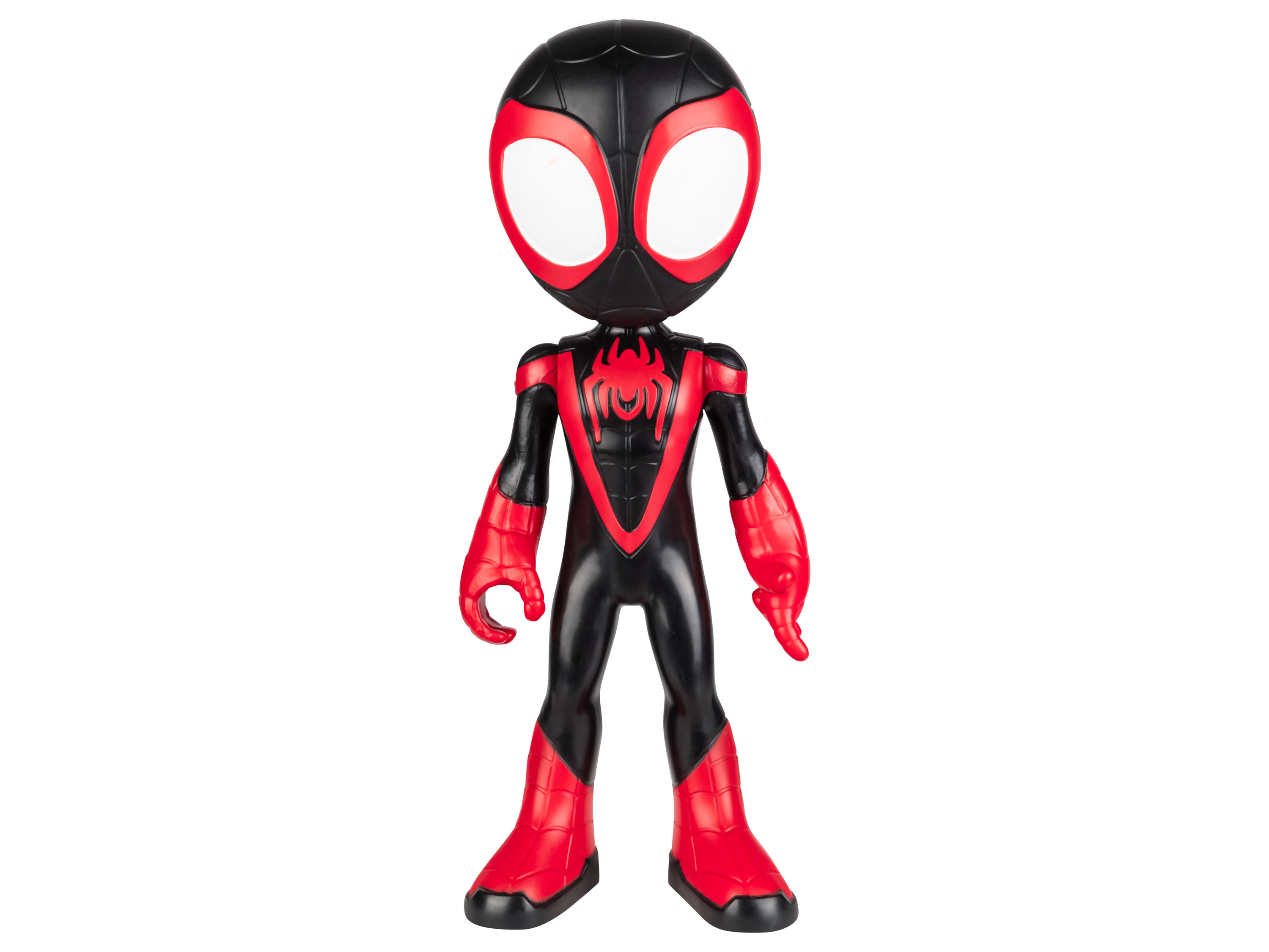 DISNEY Supersized Action Figuren (MILES MORALES)““ | sondern auch freundlich und für jeden Spaß zu haben. Das beiliegende Repulsorstrahl-Accessoire lässt sich kinderleicht am Handgelenk der Figur befestigen und Kopf und Arme sind beweglich, um Iron Man in coole Actionposen zu bringen und die Lieblingsszenen aus der Marvel Vorschulserie auf Disney Junior nachzuspielen. Es gibt auch die supergroßen Spidey und Miles Morales: Spider-Man Action-Figuren (jeweils separat erhältlich