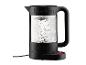 Bodum Wasserkocher in Schwarz und Transparent mit kochendem Wasser
