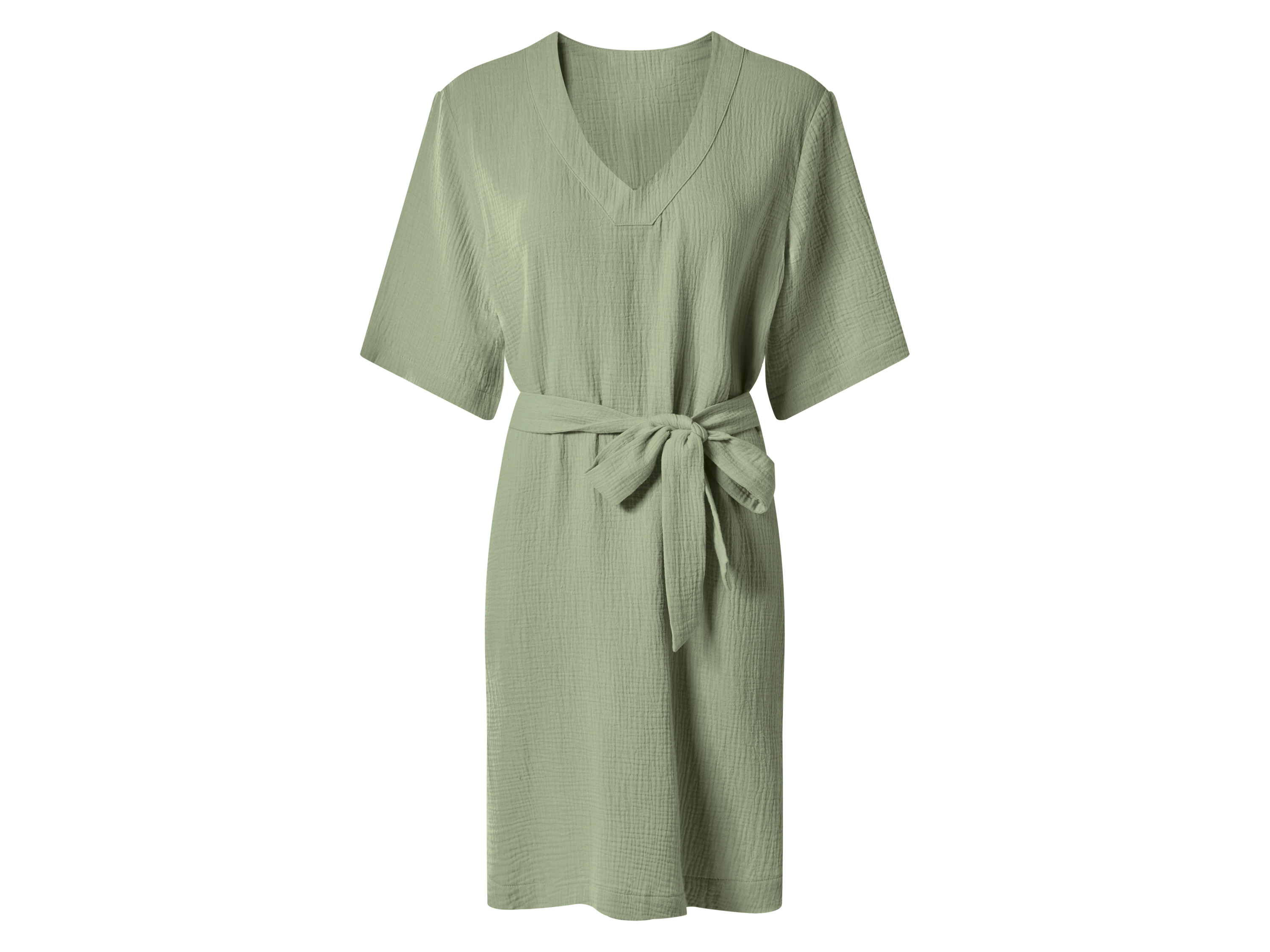 ESMARA® Damen Musselinkleid (Grün, S(36/38))