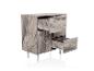 Kommode mit zwei Schubladen und einer Tür in grauer Marmoroptik