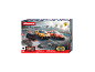 Carrera Hybrid Speedcore Challenge Rennbahn mit zwei ferngesteuerten Ferrari-Autos.