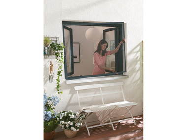 LIVARNO home Fenster-Insektenschutz, 100 x 120 cm, Alu-Rahmen