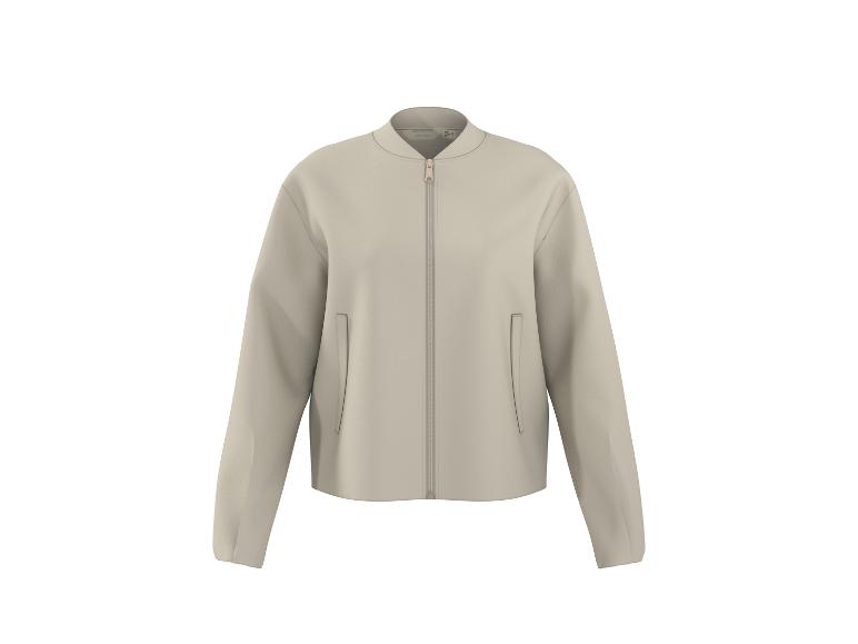 Beige Bomberjacke mit Reißverschluss und Seitentaschen