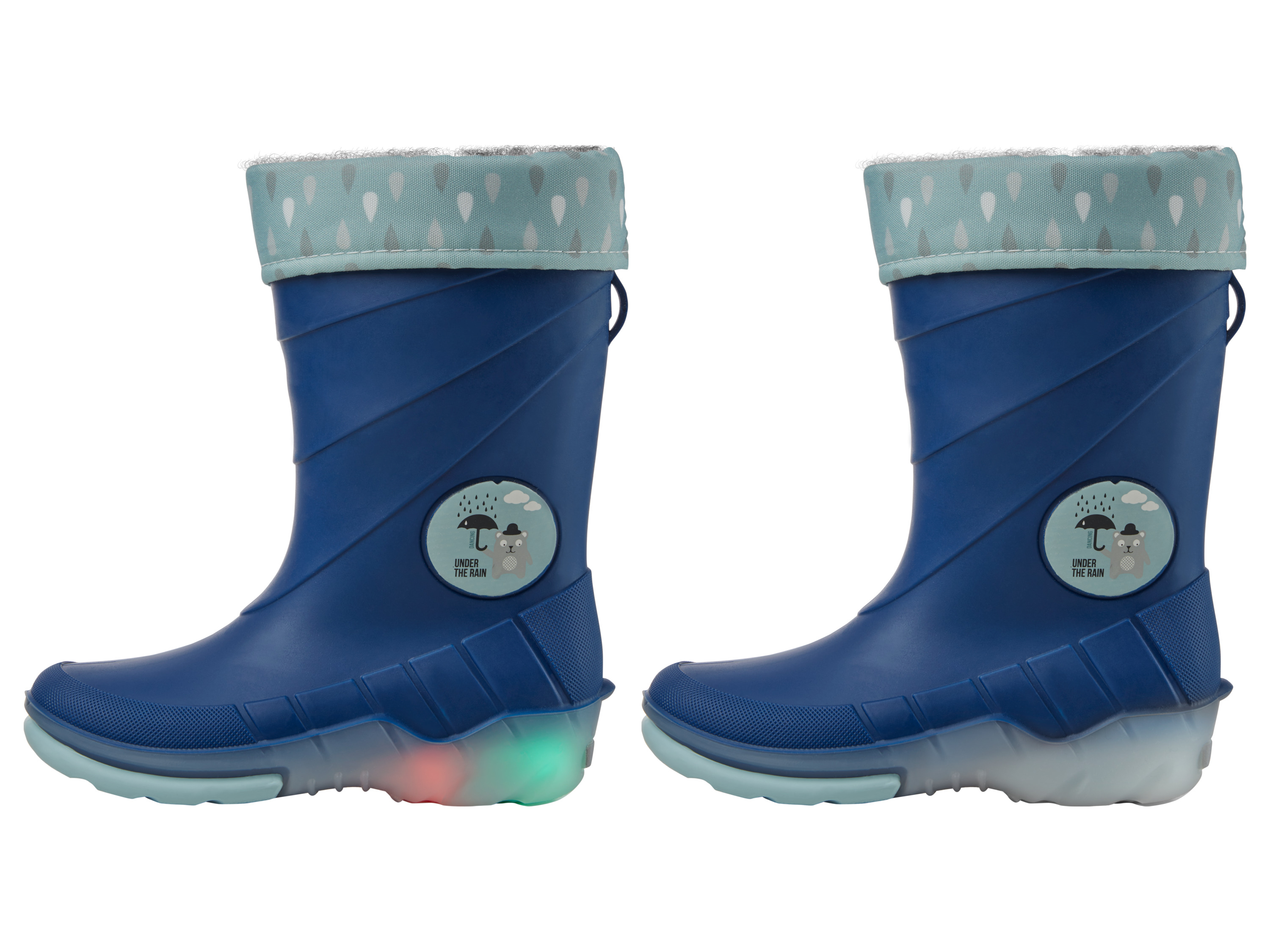 Thumbnail - lupilu® Kleinkinder Regenstiefel mit Licht und Warmfutter (Navy, 28)