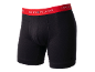 Schwarze Herren-Boxershorts mit rotem Bund und Schriftzug